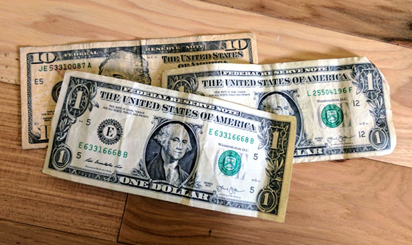 12 dollars bills