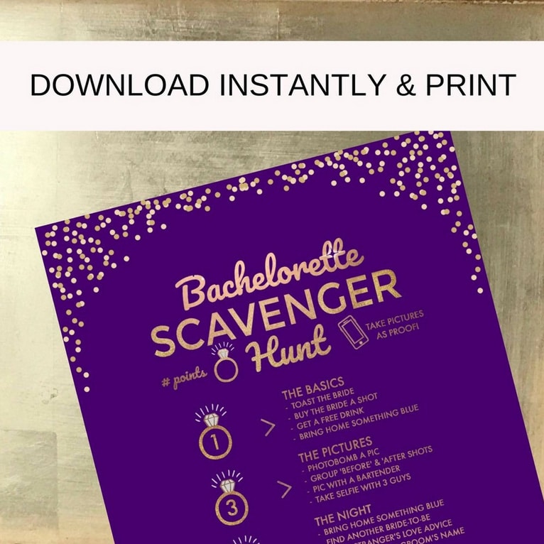 bachelorette scavenger hunt printable