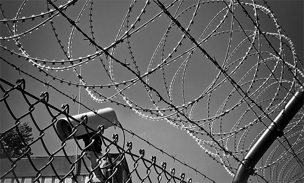 barbed wire jail