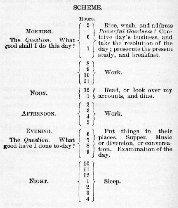 benjamin franklin schedule