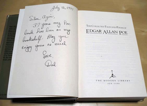 book inscription poe