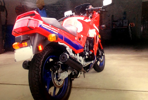 bright red motorcycle