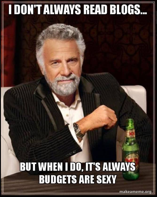 budgets are sexy blog meme