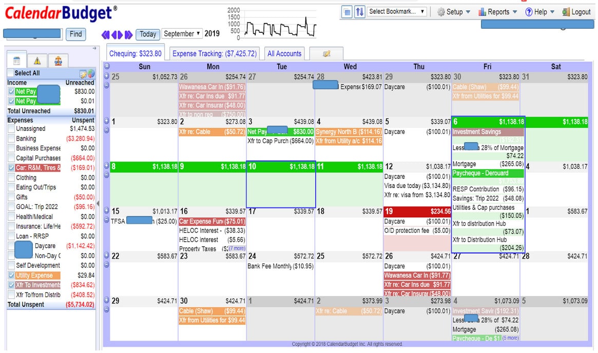 calendarbudget screenshot