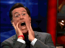 colbert screaming