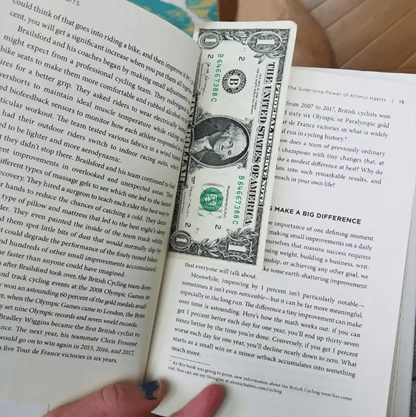 dollar bookmark
