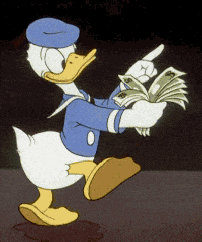 donald duck money gif