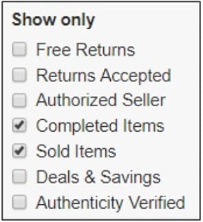 ebay filtering