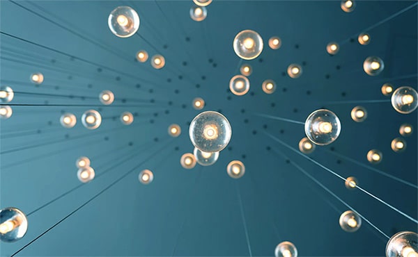 floating light bulbs