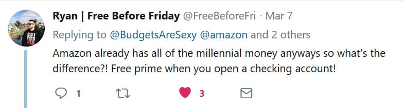 free amazon prime tweet