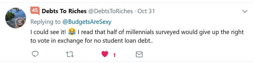 give up voting pay debt