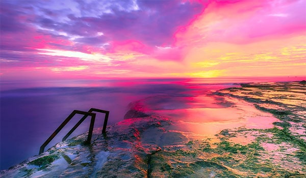 ladder sunset