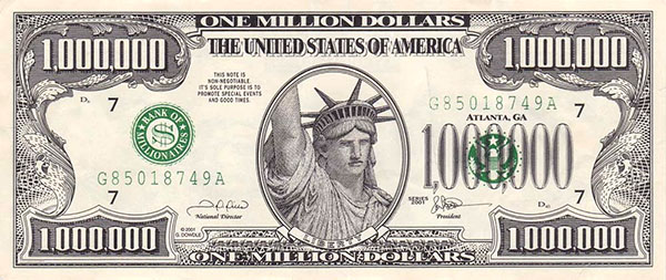 million dollar bill
