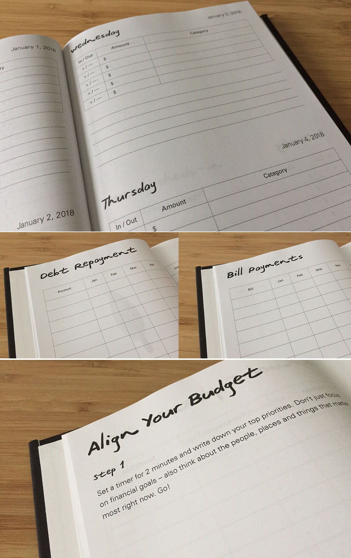 mindful budgeting planner collage