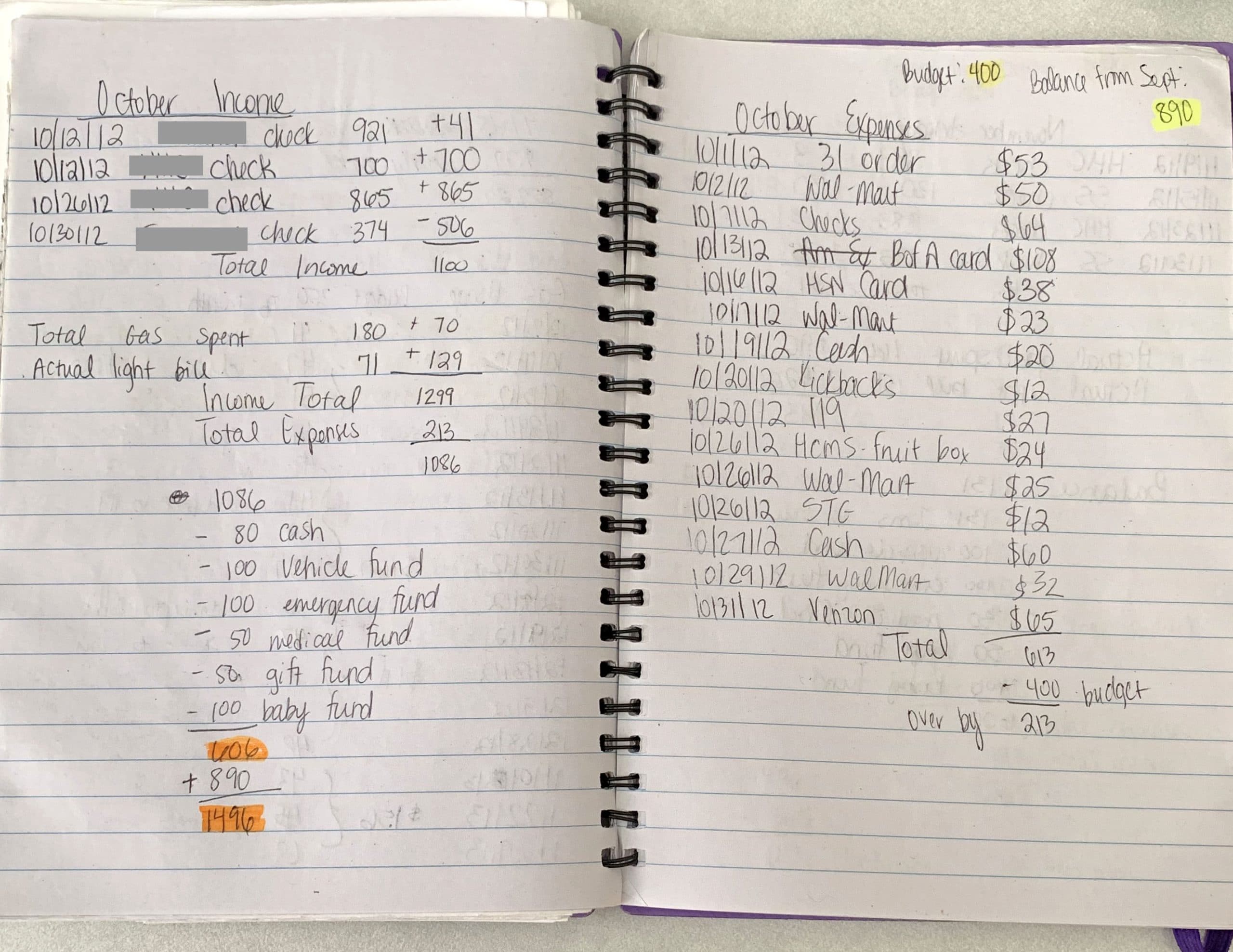 money notebook net worth