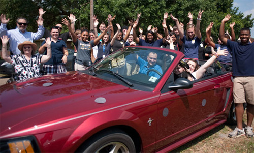 love drop gives away a car