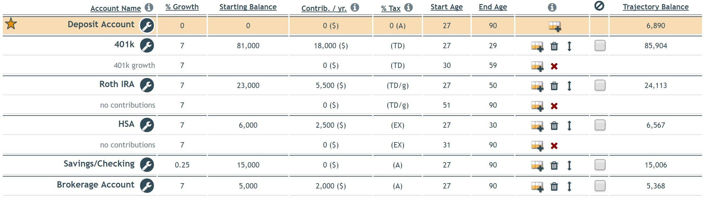 ontrajectory accounts taxes-screen