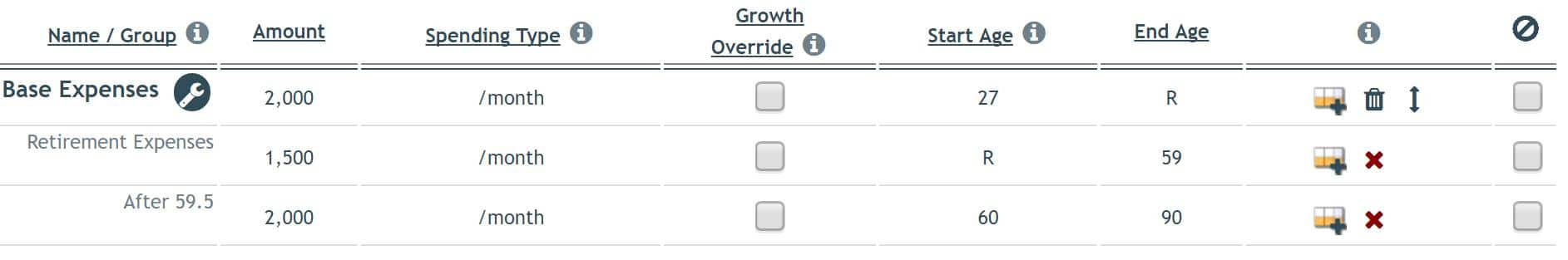 ontrajectory expenses screen