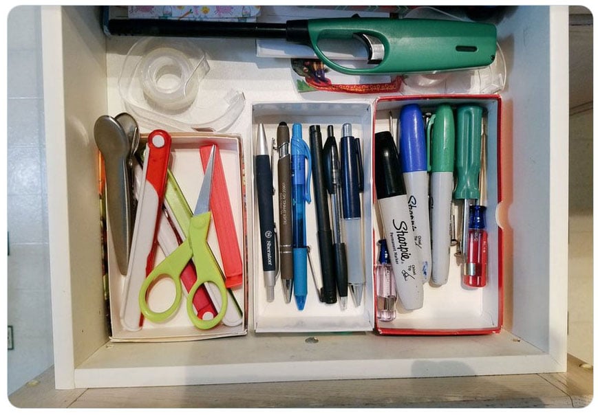 organize junk drawers