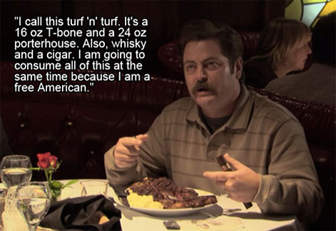ron swanson steak