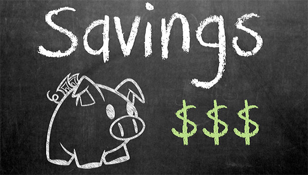 savings chalk board