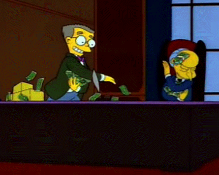 simpsons money animated gif