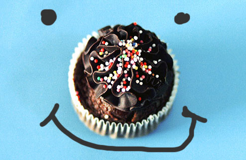 smiley cupcake