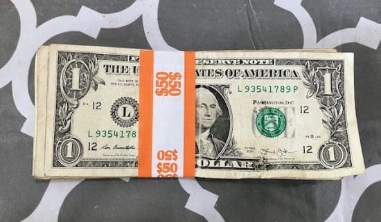 stack of dollar bills