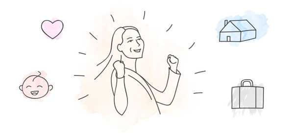 successful woman drawing