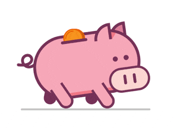 walking piggy gif