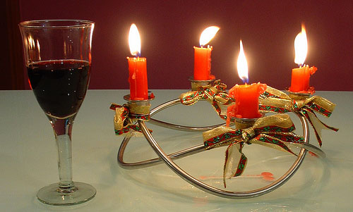 wine and candles