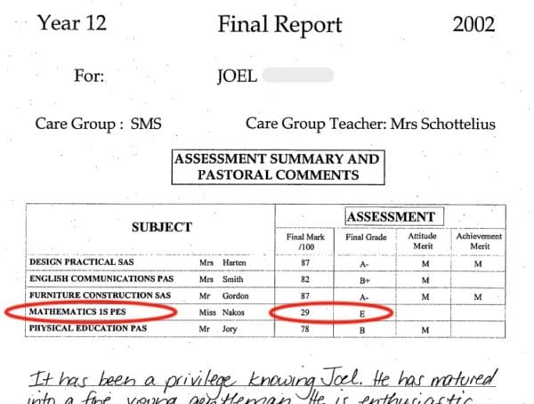 A bad Math report card doesn't mean no early financial independence